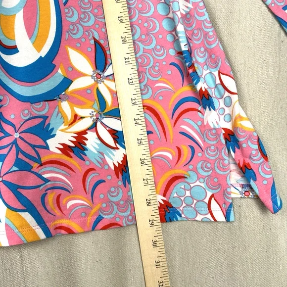 TALBOTS | Women's Large Tunic Top Multicolor Lace Preppy 3/4 Sleeve Boho Beach - Picture 7 of 8